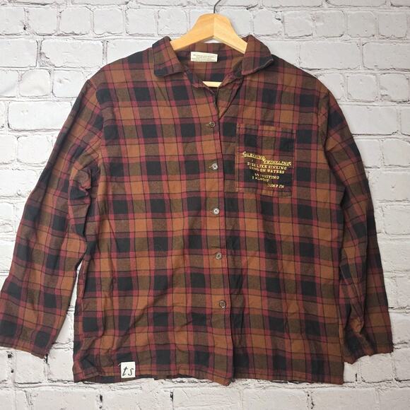 Taylor Swift Evermore Album Gold Rush Song 100% Cotton Plaid Button Up Top Small - Picture 1 of 12